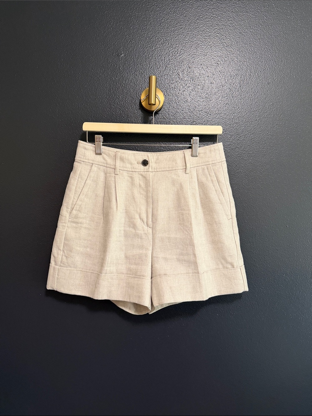 J.Crew Remi Shorts in Stretch Linen Blend Flax  Size 4